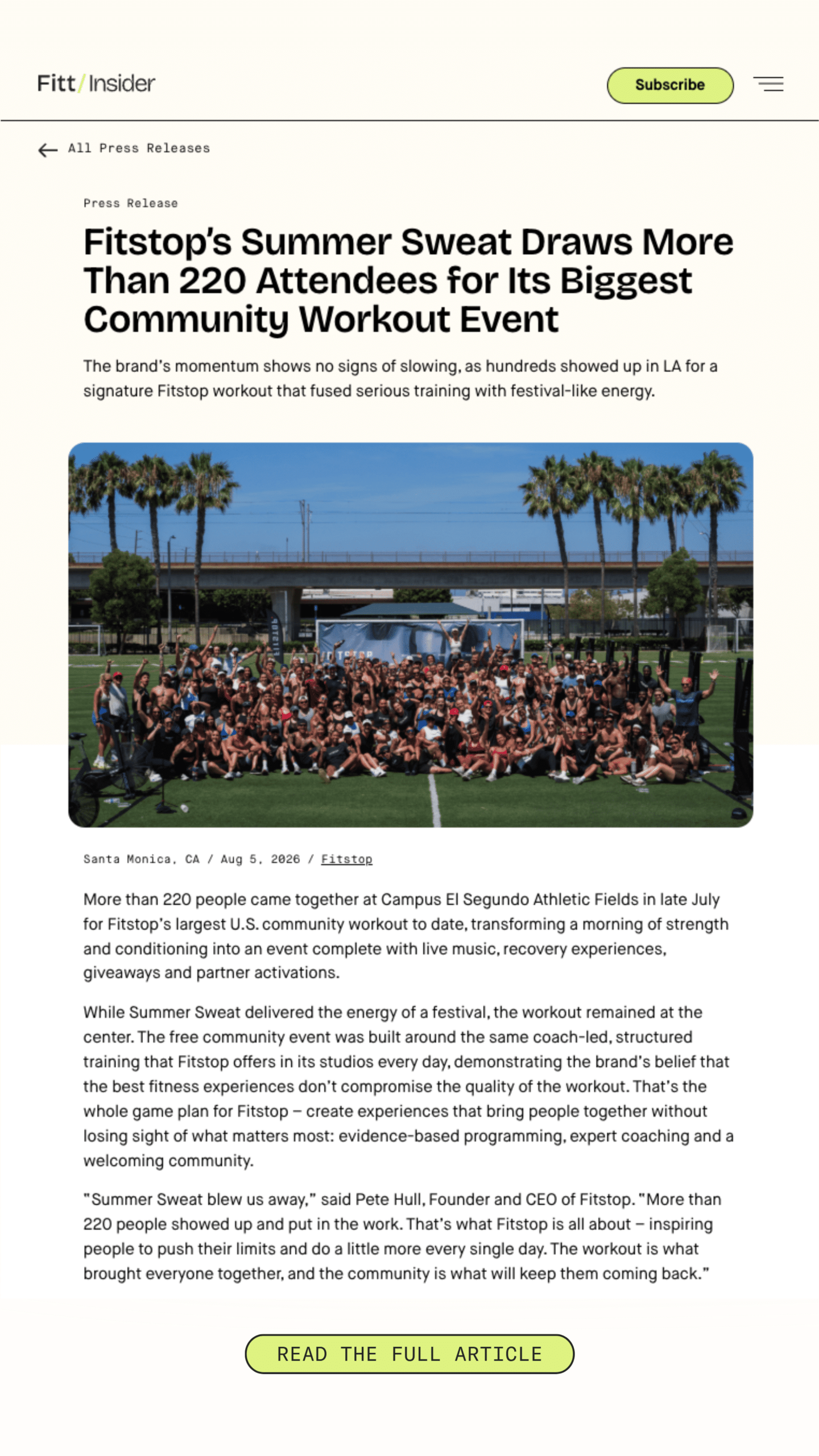 Summer Sweat: How A Fitness Event Can Deliver Both Experience and Results 2 Fittinsider Press Release Story scaled